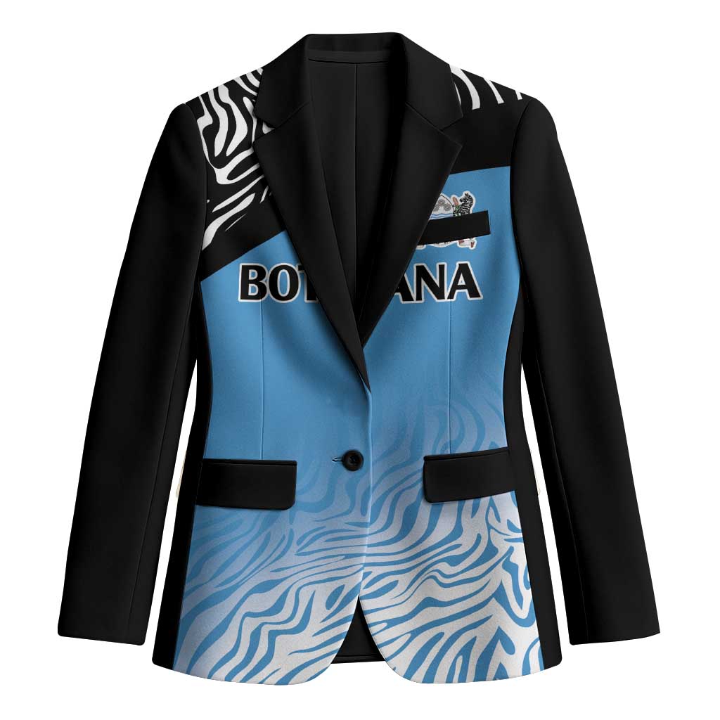 Botswana Cricket Custom Blazer Baggy Blues Zebra Skins Pattern - Wonder Print Shop