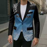 Botswana Cricket Custom Blazer Baggy Blues Zebra Skins Pattern - Wonder Print Shop