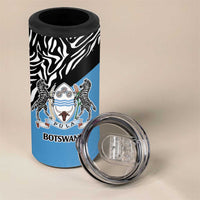 Botswana Cricket Custom 4 in 1 Can Cooler Tumbler Baggy Blues Zebra Skins Pattern - Wonder Print Shop