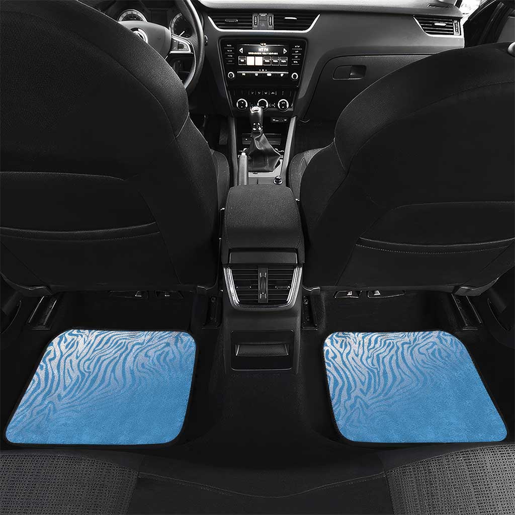 Botswana Cricket Custom Car Mats Baggy Blues Zebra Skins Pattern - Wonder Print Shop