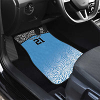 Botswana Cricket Custom Car Mats Baggy Blues Zebra Skins Pattern - Wonder Print Shop