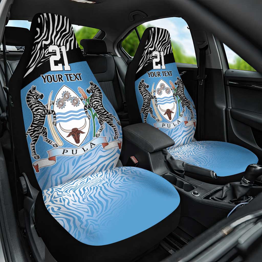 Botswana Cricket Custom Car Seat Cover Baggy Blues Zebra Skins Pattern - Wonder Print Shop