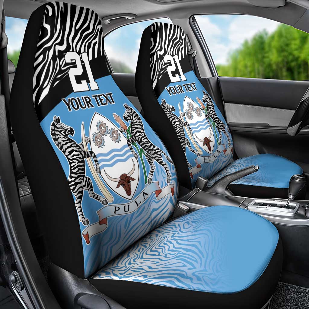 Botswana Cricket Custom Car Seat Cover Baggy Blues Zebra Skins Pattern - Wonder Print Shop