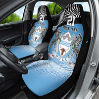 Botswana Cricket Custom Car Seat Cover Baggy Blues Zebra Skins Pattern - Wonder Print Shop