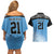 Botswana Cricket Custom Couples Matching Off Shoulder Short Dress and Hawaiian Shirt Baggy Blues Zebra Skins Pattern - Wonder Print Shop