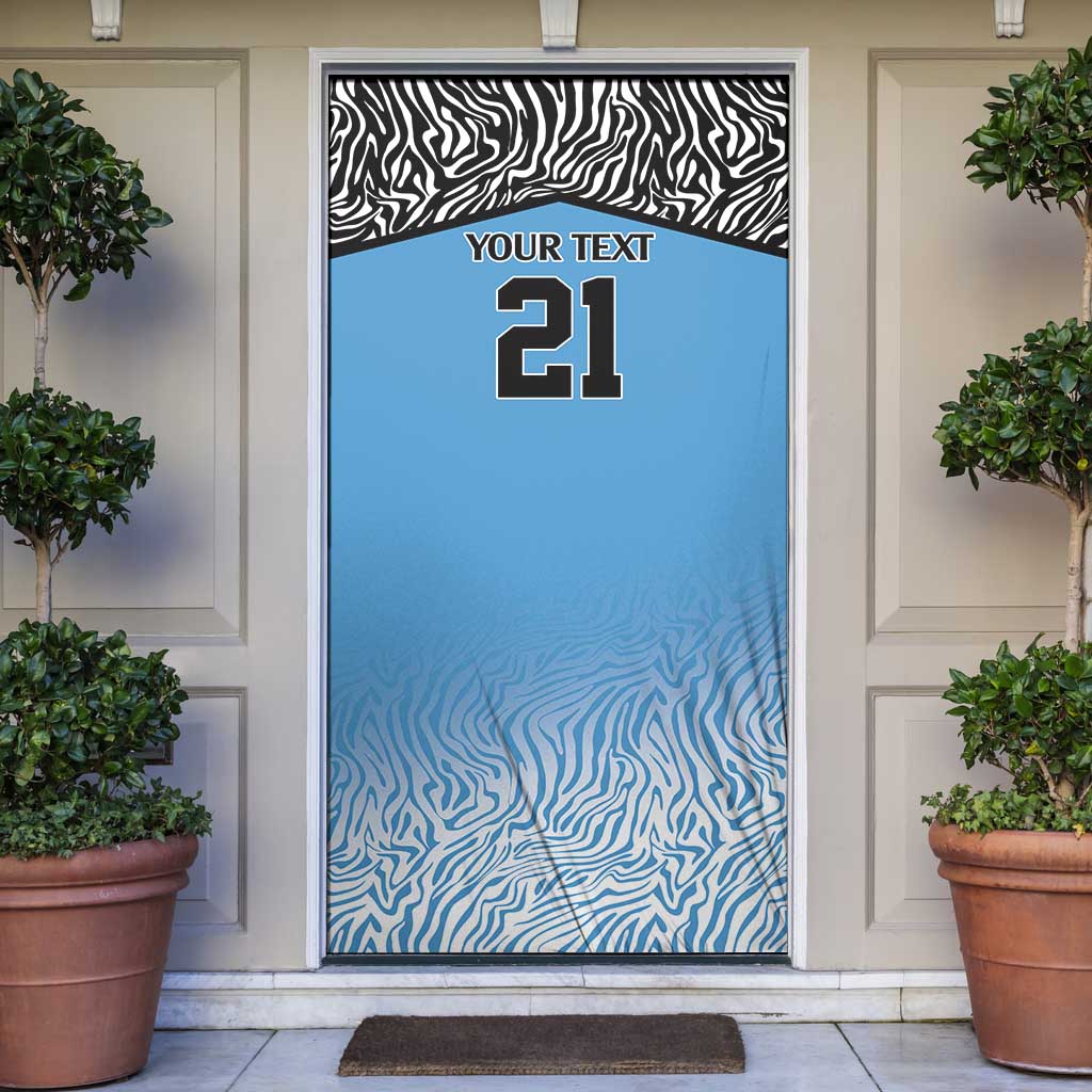 Botswana Cricket Custom Door Cover Baggy Blues Zebra Skins Pattern - Wonder Print Shop