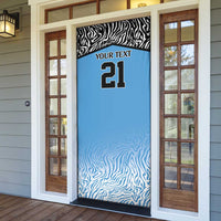 Botswana Cricket Custom Door Cover Baggy Blues Zebra Skins Pattern - Wonder Print Shop