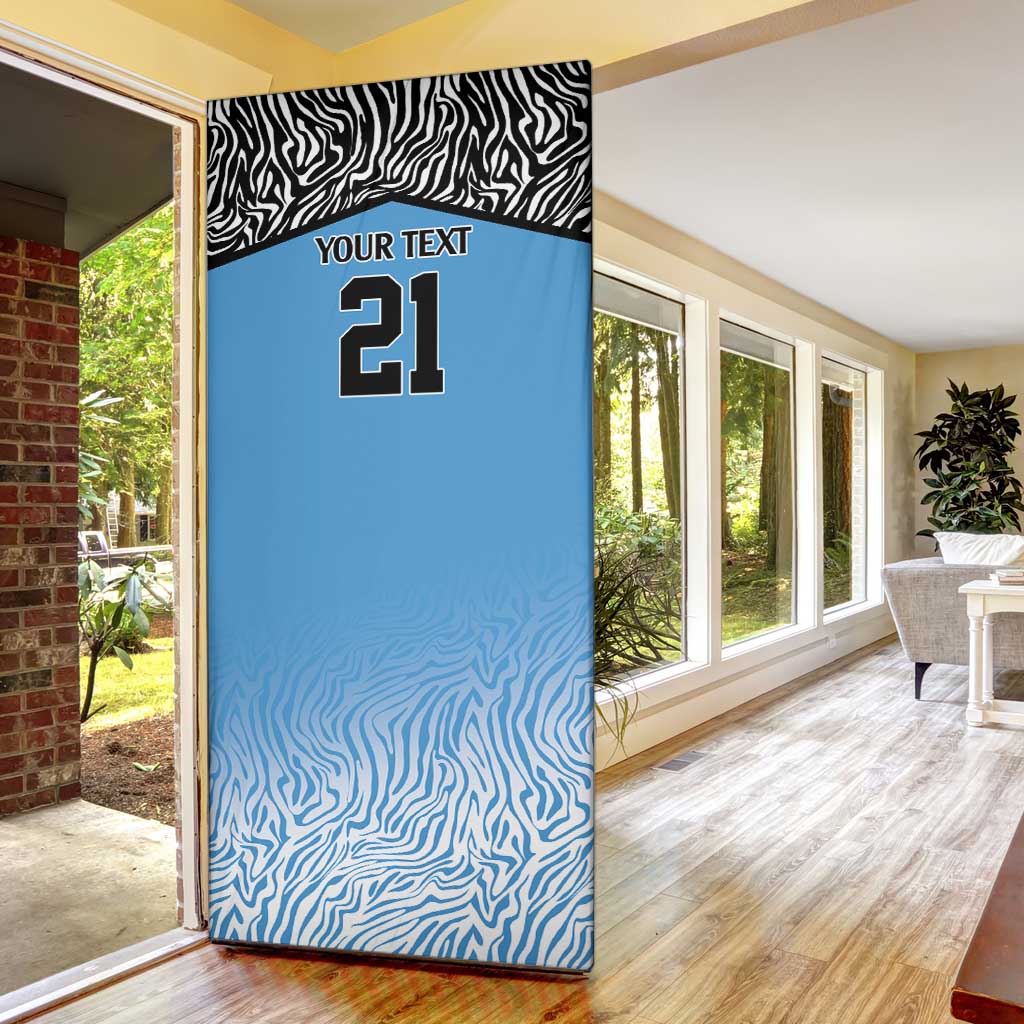 Botswana Cricket Custom Door Cover Baggy Blues Zebra Skins Pattern - Wonder Print Shop