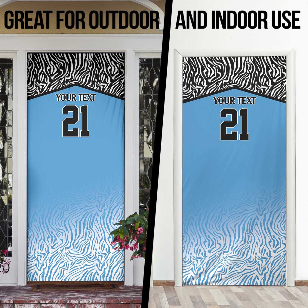 Botswana Cricket Custom Door Cover Baggy Blues Zebra Skins Pattern - Wonder Print Shop