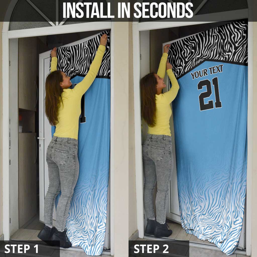 Botswana Cricket Custom Door Cover Baggy Blues Zebra Skins Pattern - Wonder Print Shop