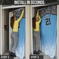 Botswana Cricket Custom Door Cover Baggy Blues Zebra Skins Pattern - Wonder Print Shop