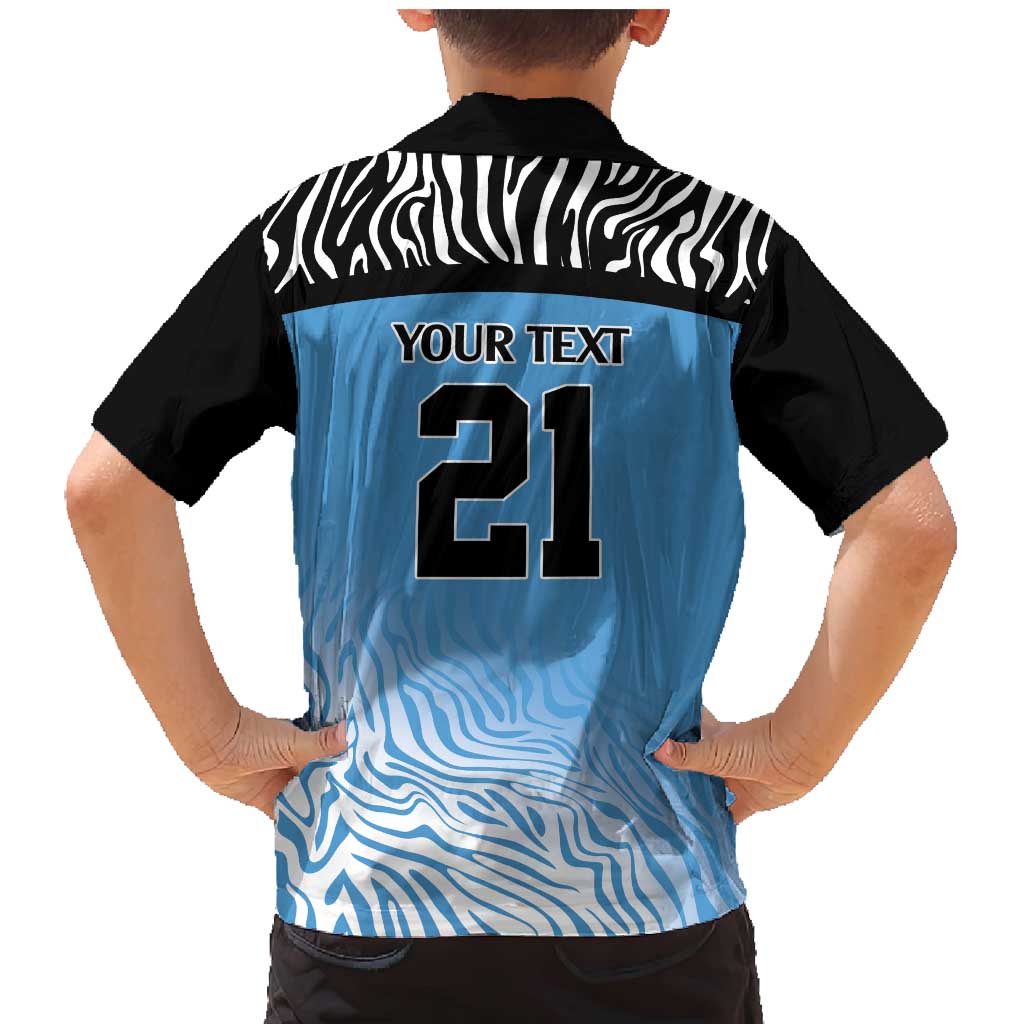 Botswana Cricket Custom Family Matching Mermaid Dress and Hawaiian Shirt Baggy Blues Zebra Skins Pattern - Wonder Print Shop