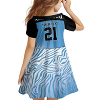 Botswana Cricket Custom Family Matching Puletasi and Hawaiian Shirt Baggy Blues Zebra Skins Pattern - Wonder Print Shop