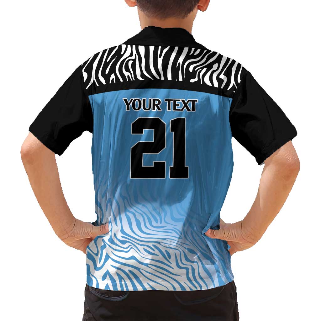 Botswana Cricket Custom Family Matching Summer Maxi Dress and Hawaiian Shirt Baggy Blues Zebra Skins Pattern - Wonder Print Shop