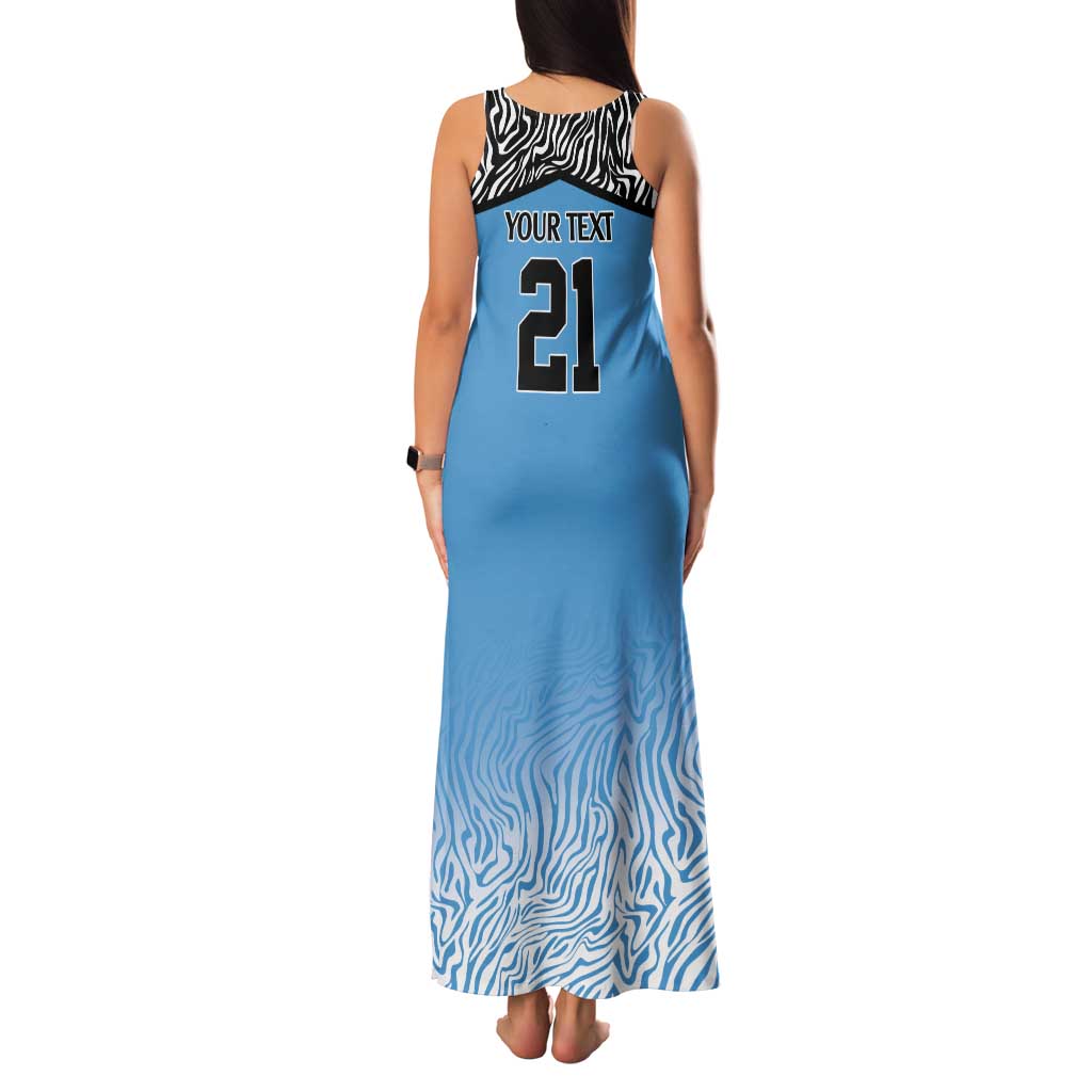 Botswana Cricket Custom Family Matching Tank Maxi Dress and Hawaiian Shirt Baggy Blues Zebra Skins Pattern - Wonder Print Shop