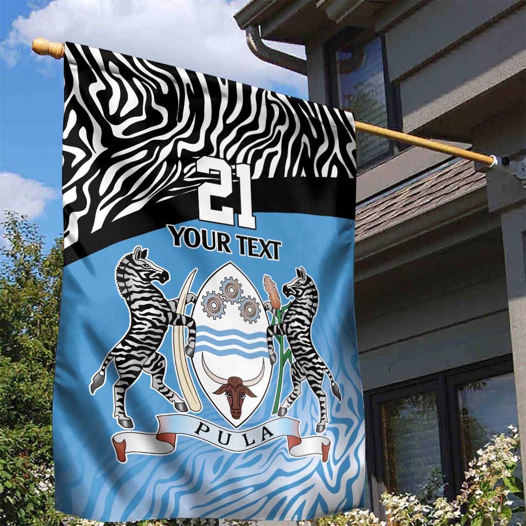 Botswana Cricket Custom Garden Flag Baggy Blues Zebra Skins Pattern - Wonder Print Shop