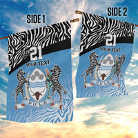Botswana Cricket Custom Garden Flag Baggy Blues Zebra Skins Pattern - Wonder Print Shop