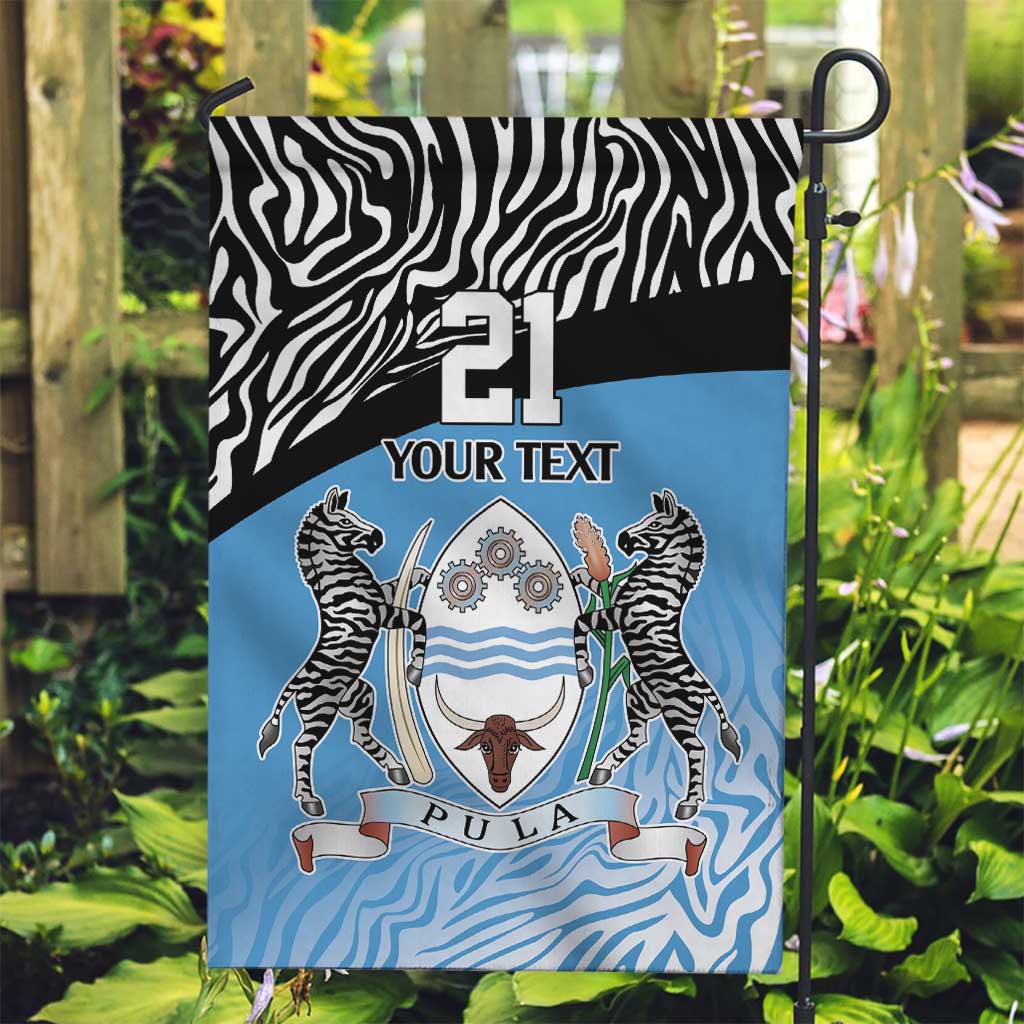 Botswana Cricket Custom Garden Flag Baggy Blues Zebra Skins Pattern - Wonder Print Shop
