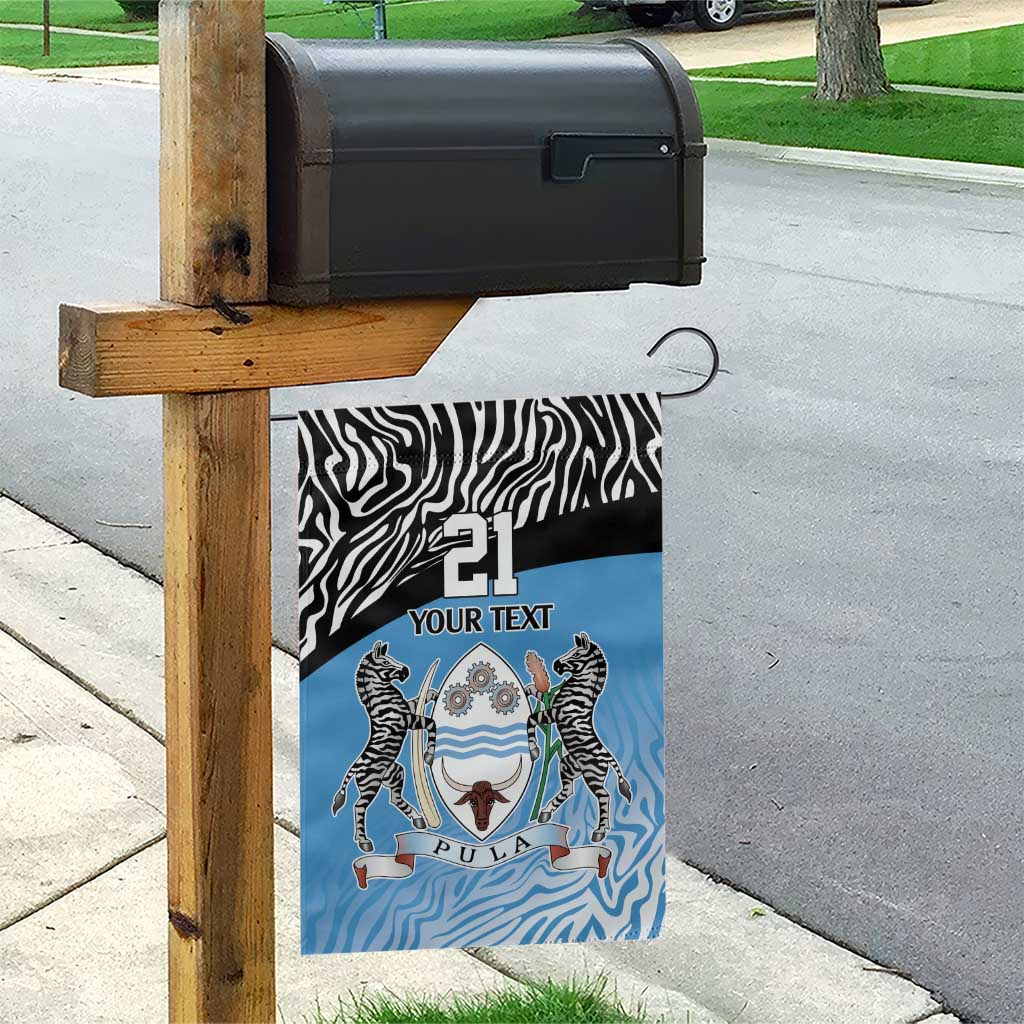Botswana Cricket Custom Garden Flag Baggy Blues Zebra Skins Pattern - Wonder Print Shop