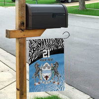 Botswana Cricket Custom Garden Flag Baggy Blues Zebra Skins Pattern - Wonder Print Shop