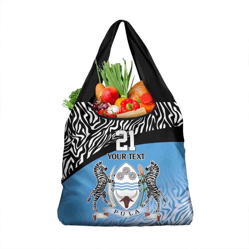 Botswana Cricket Custom Grocery Bag Baggy Blues Zebra Skins Pattern - Wonder Print Shop