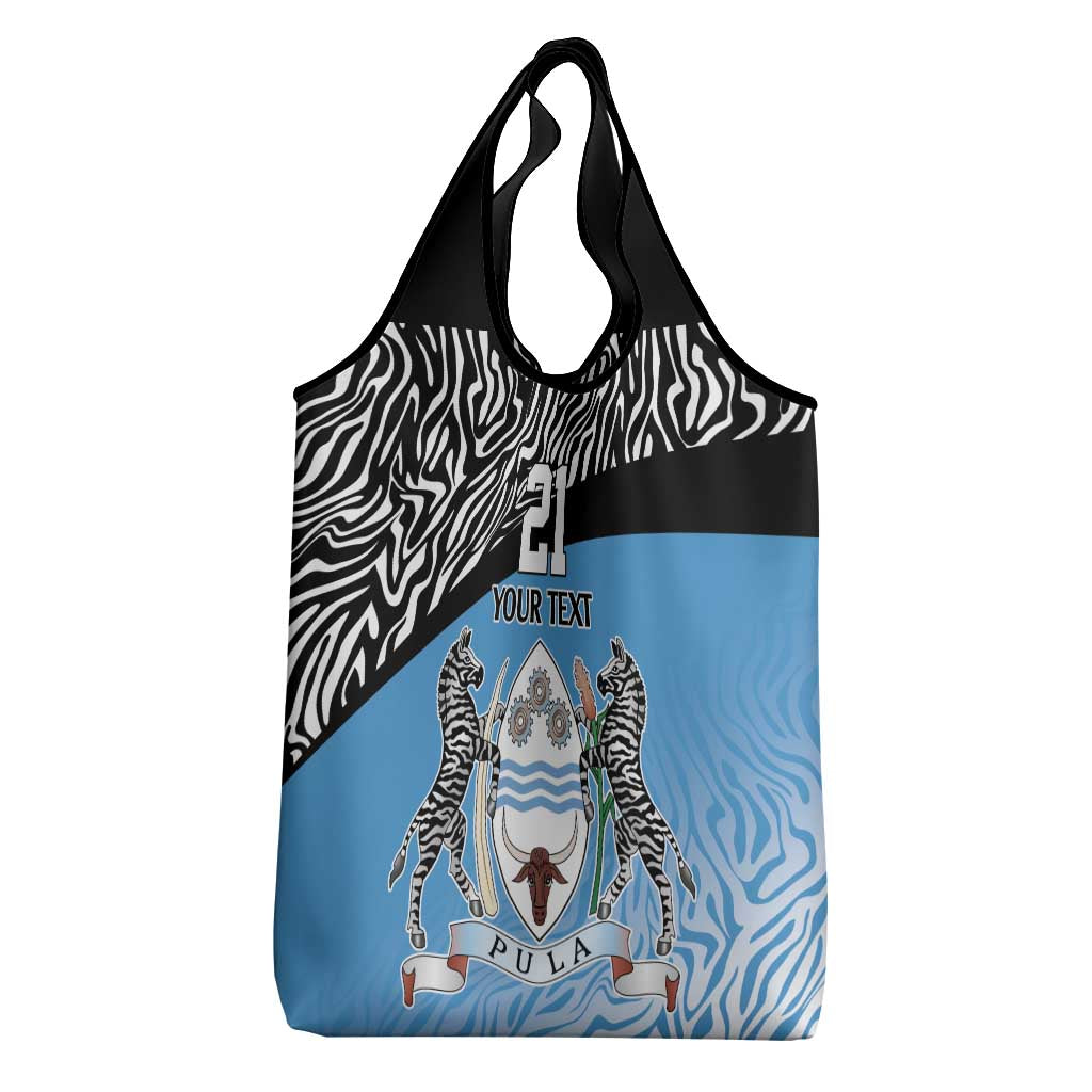 Botswana Cricket Custom Grocery Bag Baggy Blues Zebra Skins Pattern - Wonder Print Shop