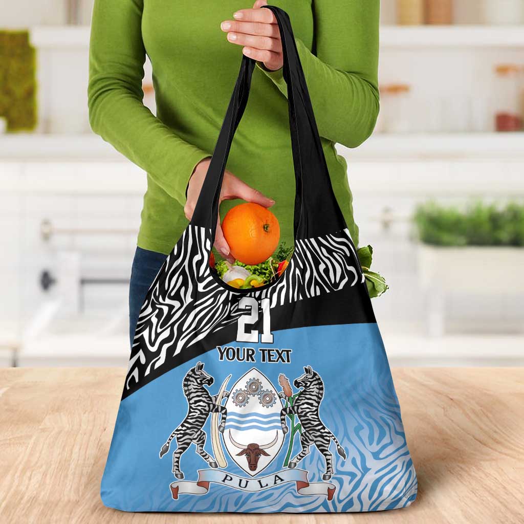 Botswana Cricket Custom Grocery Bag Baggy Blues Zebra Skins Pattern - Wonder Print Shop