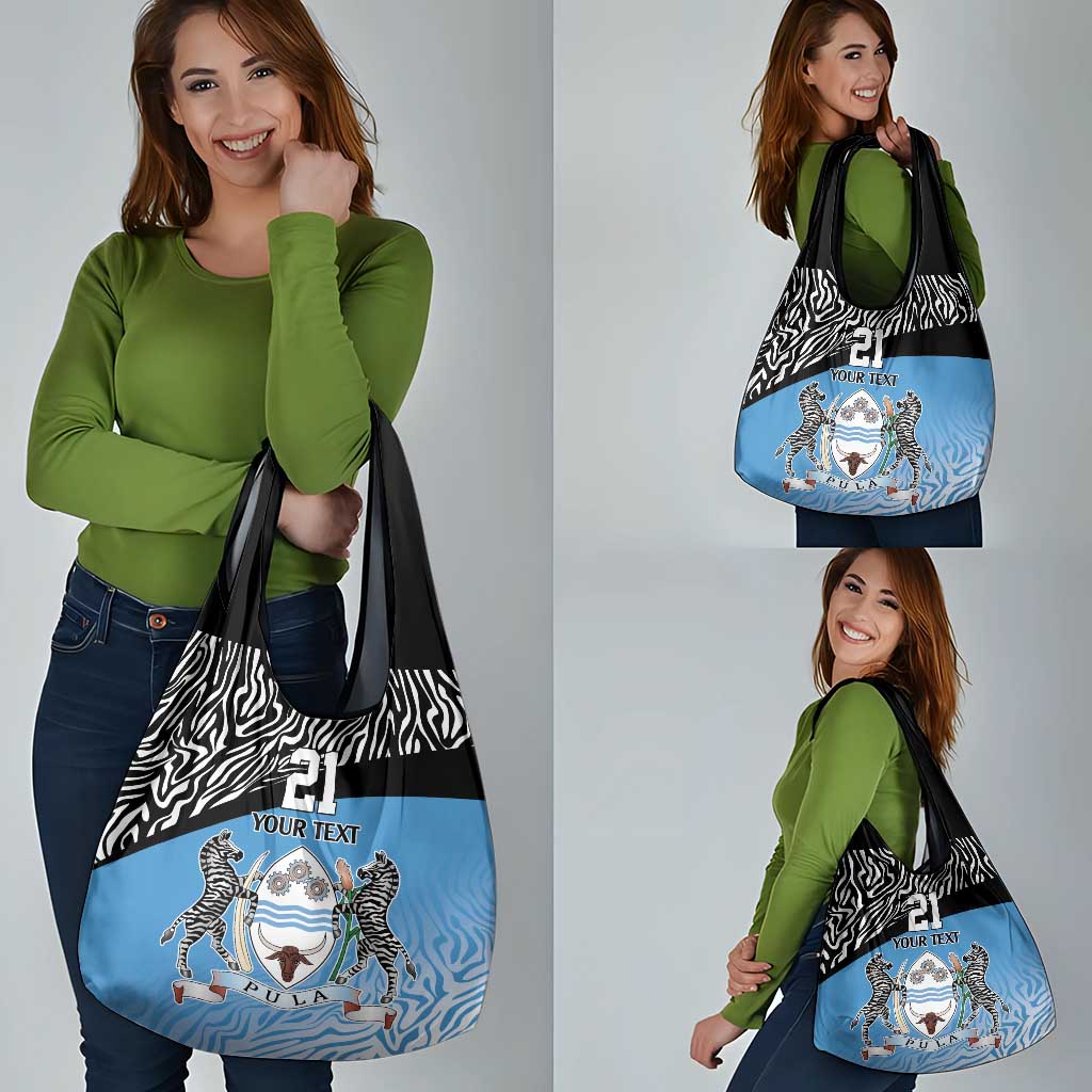 Botswana Cricket Custom Grocery Bag Baggy Blues Zebra Skins Pattern - Wonder Print Shop