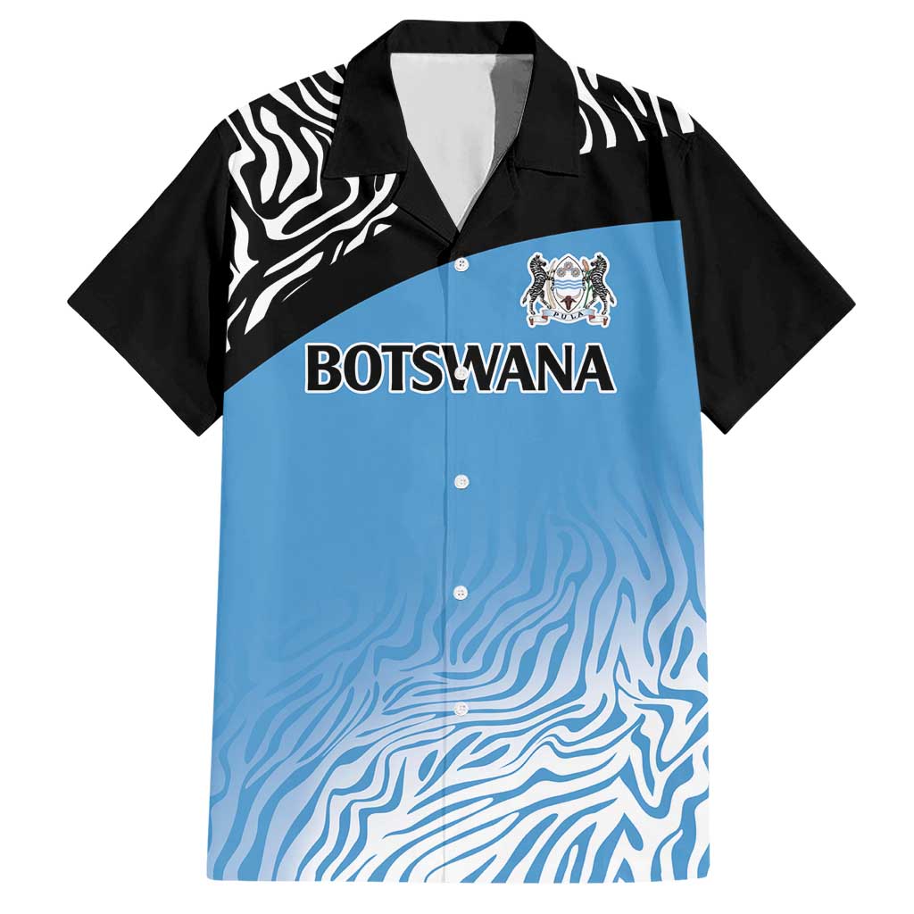 Botswana Cricket Custom Hawaiian Shirt Baggy Blues Zebra Skins Pattern - Wonder Print Shop
