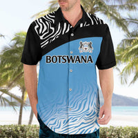 Botswana Cricket Custom Hawaiian Shirt Baggy Blues Zebra Skins Pattern - Wonder Print Shop