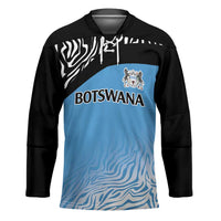 Botswana Cricket Custom Hockey Jersey Baggy Blues Zebra Skins Pattern - Wonder Print Shop