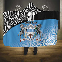 Botswana Cricket Custom Hooded Blanket Baggy Blues Zebra Skins Pattern - Wonder Print Shop