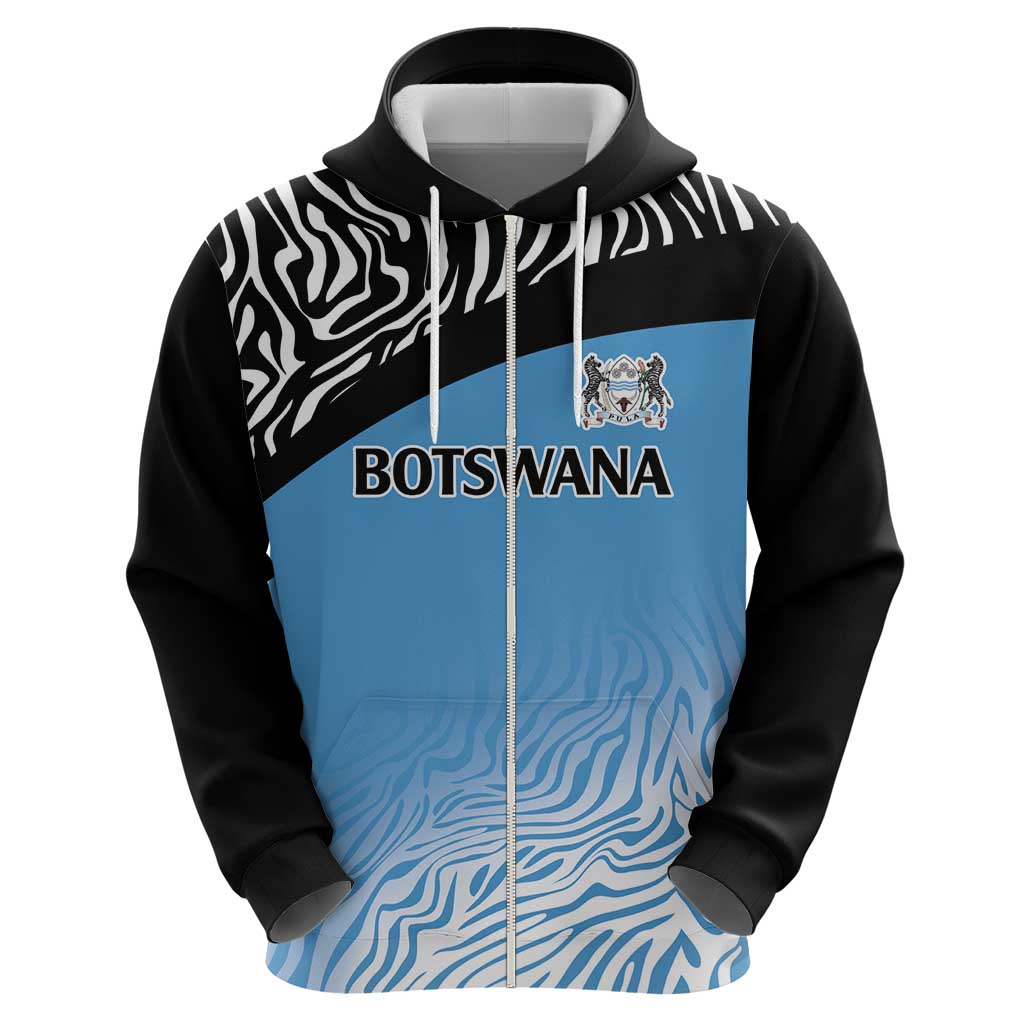 Botswana Cricket Custom Hoodie Baggy Blues Zebra Skins Pattern - Wonder Print Shop