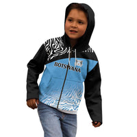 Botswana Cricket Custom Kid Hoodie Baggy Blues Zebra Skins Pattern - Wonder Print Shop