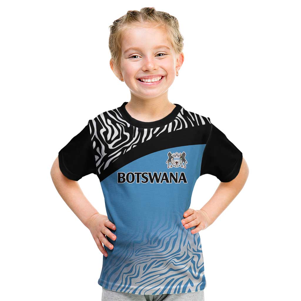 Botswana Cricket Custom Kid T Shirt Baggy Blues Zebra Skins Pattern - Wonder Print Shop