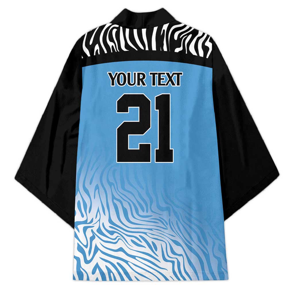 Botswana Cricket Custom Kimono Baggy Blues Zebra Skins Pattern - Wonder Print Shop