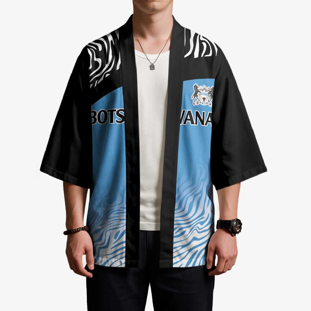 Botswana Cricket Custom Kimono Baggy Blues Zebra Skins Pattern - Wonder Print Shop