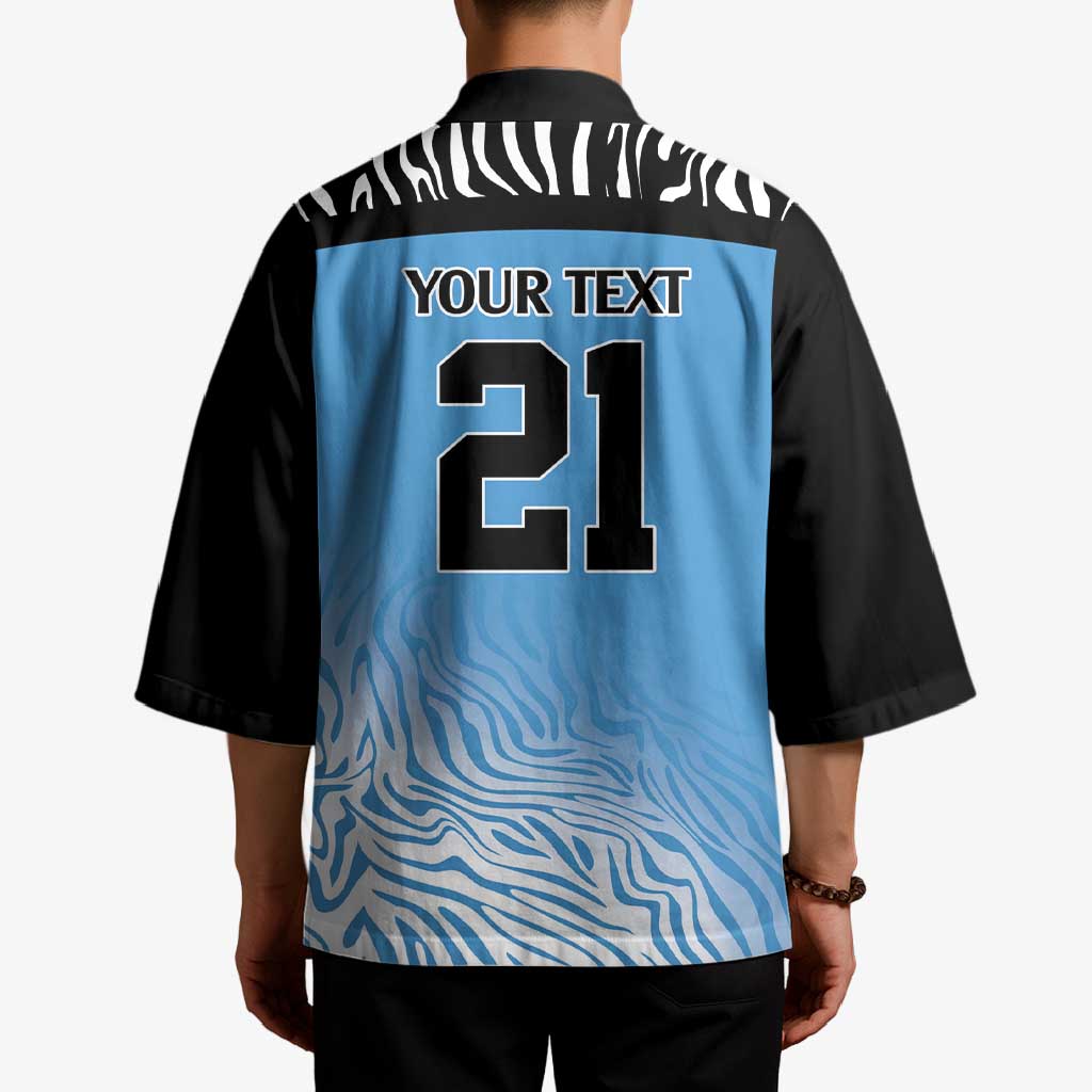 Botswana Cricket Custom Kimono Baggy Blues Zebra Skins Pattern - Wonder Print Shop