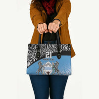 Botswana Cricket Custom Leather Bag Baggy Blues Zebra Skins Pattern - Wonder Print Shop