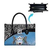 Botswana Cricket Custom Leather Bag Baggy Blues Zebra Skins Pattern - Wonder Print Shop
