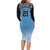 Botswana Cricket Custom Long Sleeve Bodycon Dress Baggy Blues Zebra Skins Pattern - Wonder Print Shop