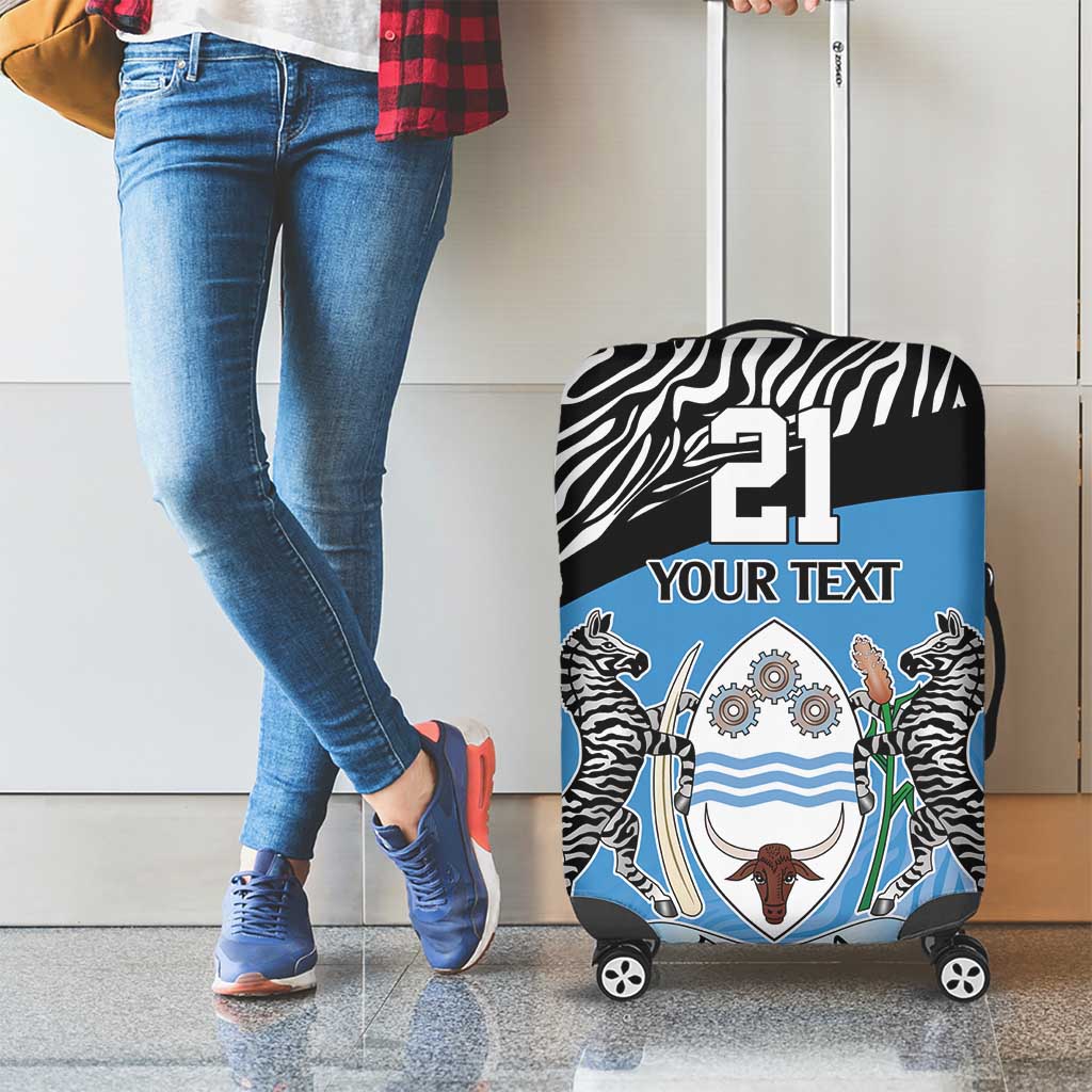 Botswana Cricket Custom Luggage Cover Baggy Blues Zebra Skins Pattern - Wonder Print Shop
