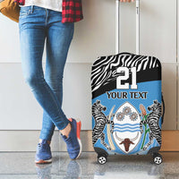 Botswana Cricket Custom Luggage Cover Baggy Blues Zebra Skins Pattern - Wonder Print Shop