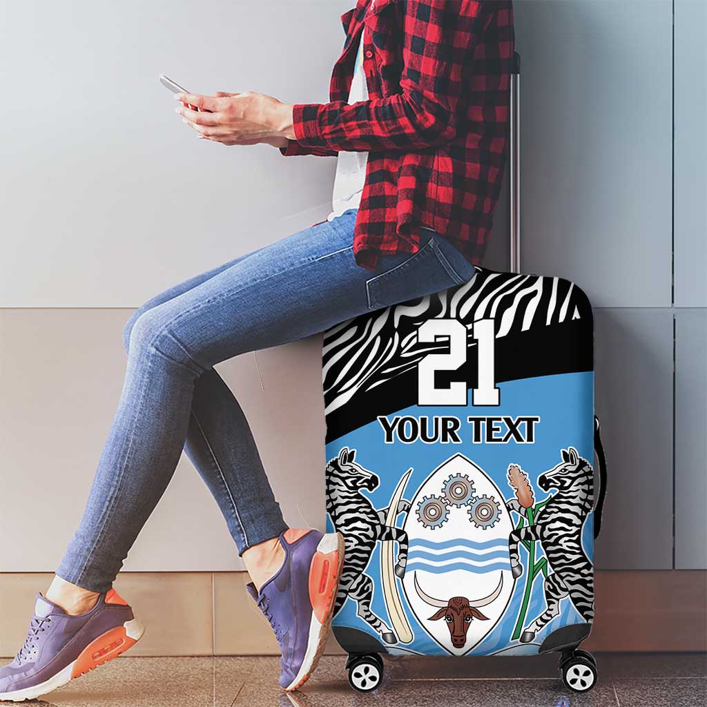 Botswana Cricket Custom Luggage Cover Baggy Blues Zebra Skins Pattern - Wonder Print Shop