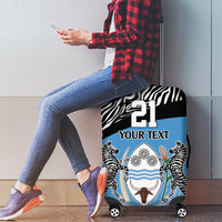 Botswana Cricket Custom Luggage Cover Baggy Blues Zebra Skins Pattern - Wonder Print Shop