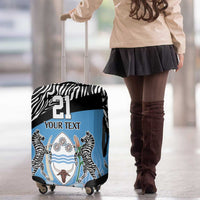 Botswana Cricket Custom Luggage Cover Baggy Blues Zebra Skins Pattern - Wonder Print Shop