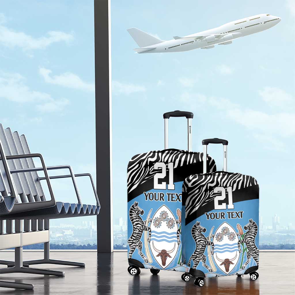 Botswana Cricket Custom Luggage Cover Baggy Blues Zebra Skins Pattern - Wonder Print Shop