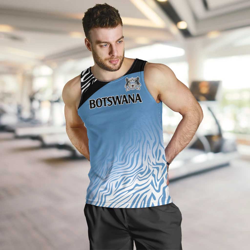 Botswana Cricket Custom Men Tank Top Baggy Blues Zebra Skins Pattern - Wonder Print Shop