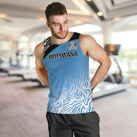 Botswana Cricket Custom Men Tank Top Baggy Blues Zebra Skins Pattern - Wonder Print Shop