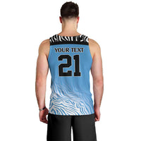 Botswana Cricket Custom Men Tank Top Baggy Blues Zebra Skins Pattern - Wonder Print Shop